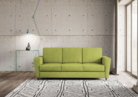 Divano 3 Posti 212x85x85 cm Yasel in Tessuto Verde