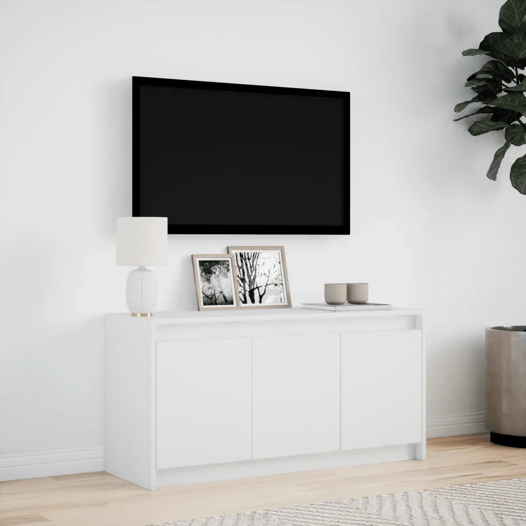 Mobile Porta TV con LED Bianco 100x34x50 cm in Truciolato