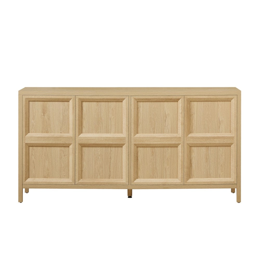 Credenza con Ante Tip-On e Cerniere Soft-Close ¨C MINIMAL ¨C Rovere Chiaro 160x40x80 cm