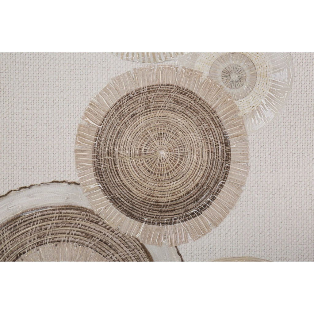 Stampa su Tela Cerchi 30, Marrone, Legno, 50x3,2x100 cm