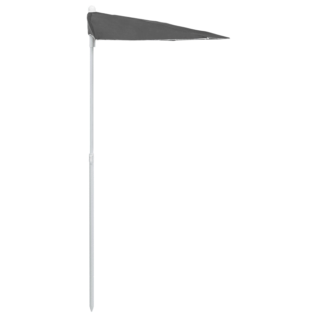 Ombrello | Parasolne Semicircolare con Palo 180x90 cm Antracite