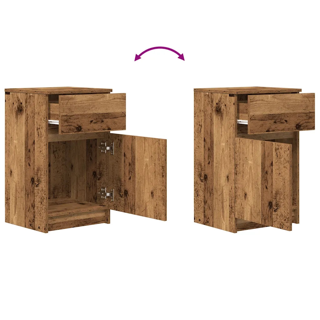 Comodino Legno Antico 39x35x65 cm in Legno Multistrato 861333