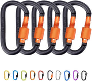 Karabina a clip per campeggiare e camminare - 78 cm - Nero/Giallo - Lega di alluminio - D-ring - Clip per appendere la chiave - Per viaggi, pesca e zaini - Duraturo e pratico
