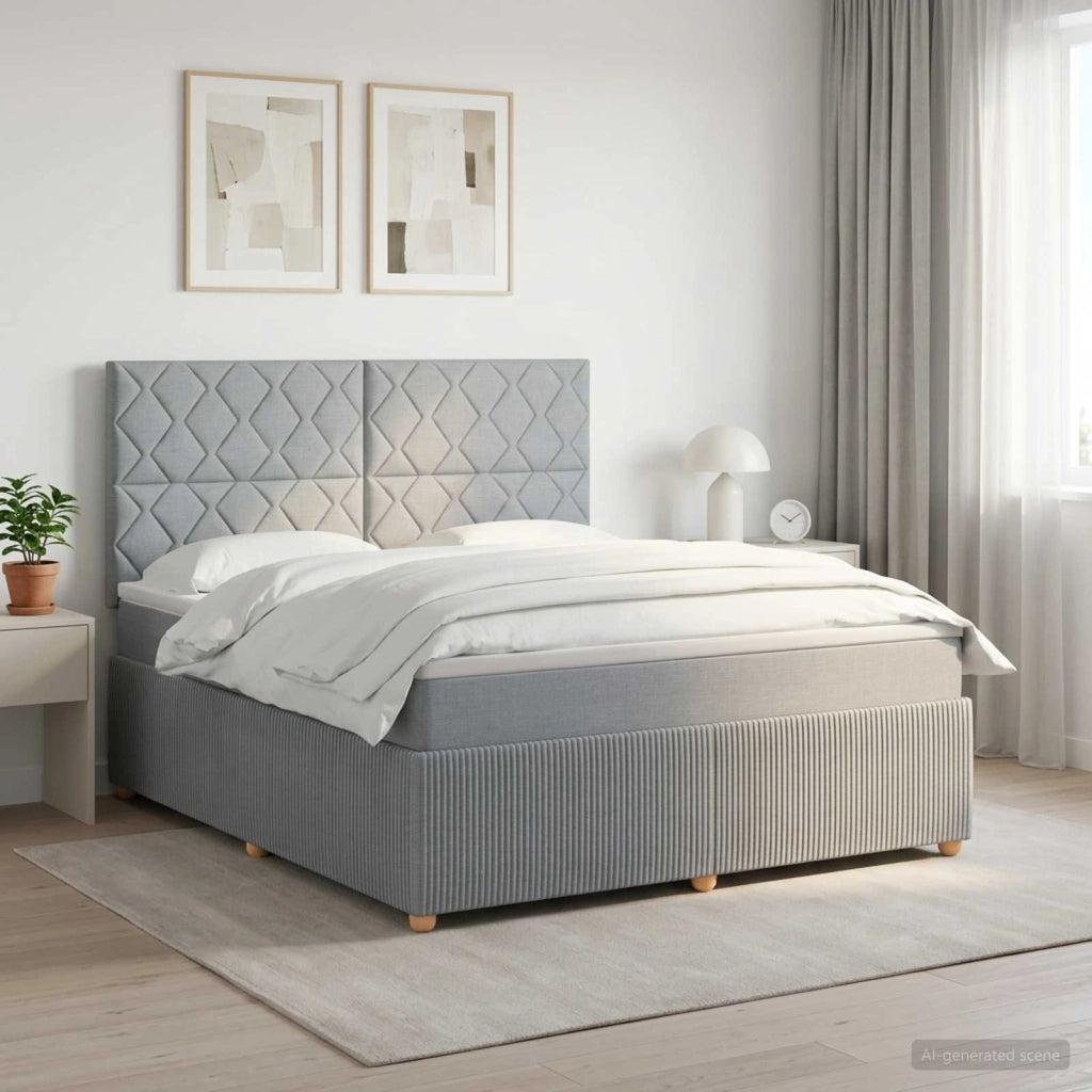 Letto box spring con materasso Grigio Chiaro 140 x 200 cm 3454417