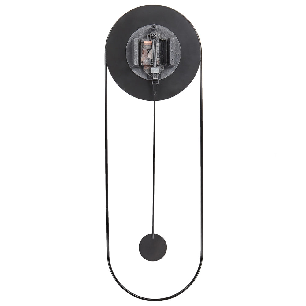 Orologio da parete in acciaio nero 20 x 62 cm Design moderno minimalista decorativo a pendolo senza numeri Arredamento per il soggiorno