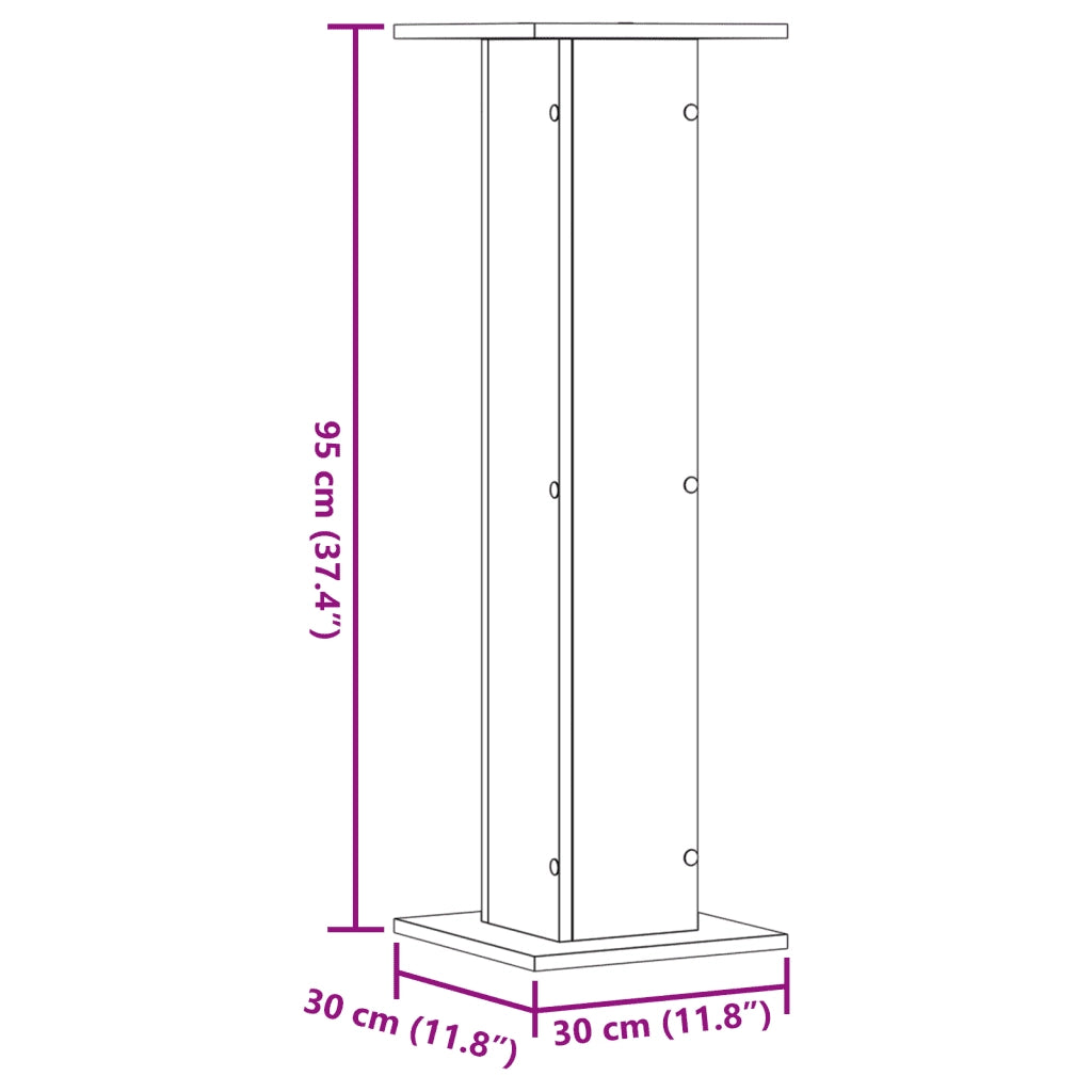 Supporti Altoparlanti 2 pz Neri 30x30x95cm in Legno Multistrato CFW9394811