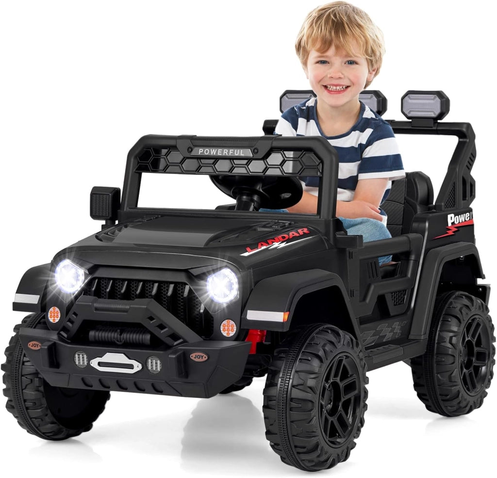 12V Macchina Elettrica per Bambini, Auto per Bambini con Telecomando Porta USB Musica e Luci, Avvio lento, Velocità Regolabile 1-5 km/h, per Bambini 3 Anni+ (Rosso)