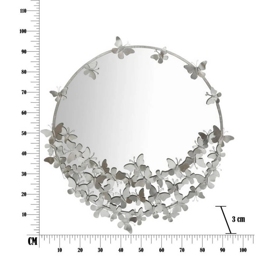 Specchio Farfalle Rotondo Argento diam 91 cm - FARFALLE ROUND SILVER