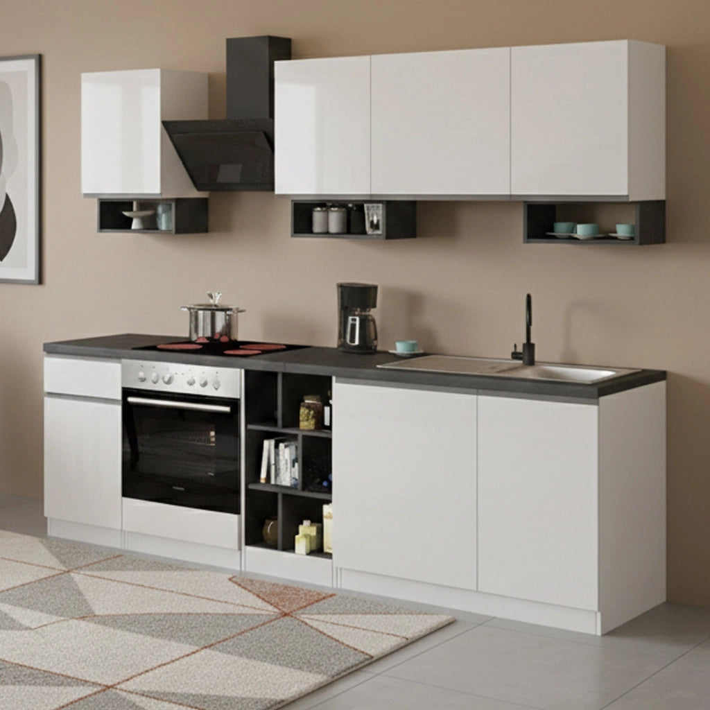 Cucinino Attimis, Cucina un Cassetto Made in Italy, Bianco Lucido