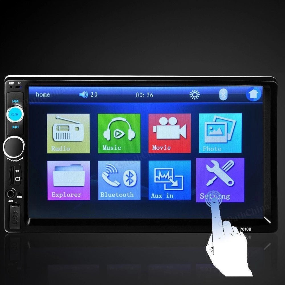 Trade Shop - 7010b 7" Hd 1080p Lcd Double-din Bluetooth Auto Video Mp5 Stereo Lettore Mp3 -