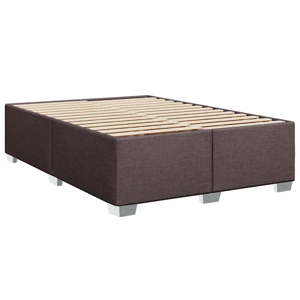 vidaXL Giroletto a Molle con Materasso Marrone Scuro 140x190cm Tessuto