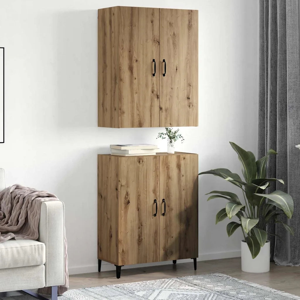 vidaXL Credenza 2 pcs rovere artigianale 69,5 x 34 x 180 cm