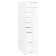 Schedario Mobile Bianco 28x41x109 cm in Metallo