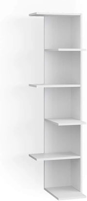 Scaffale angolare Tera, Bianco, 37 x 140.1 cm, utilizzabile per riporre libri e oggetti decorativi