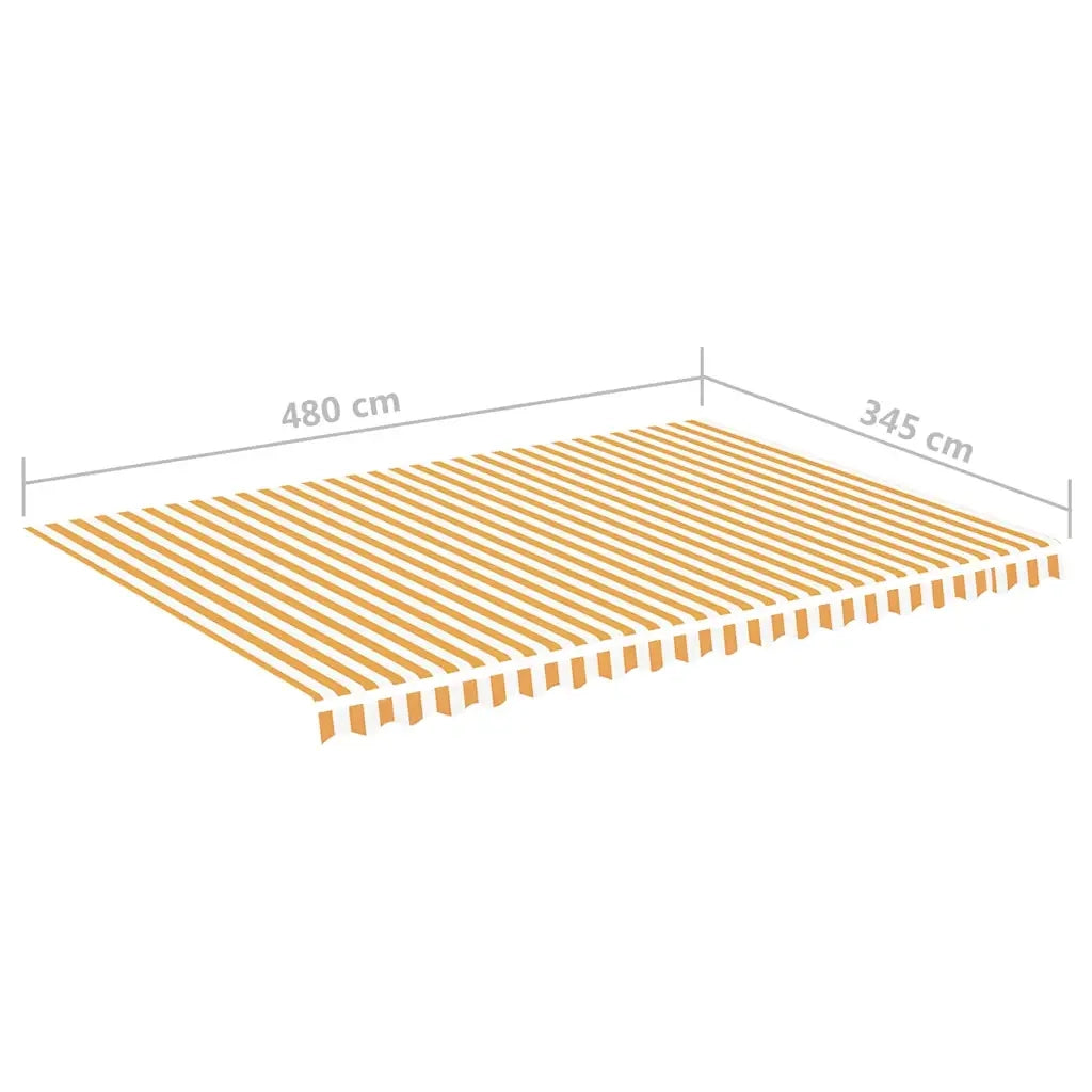 Tessuto di Ricambio per Tenda da Sole-Ricambio telo per tenda da sole Giallo e Bianco 5x3,5 m