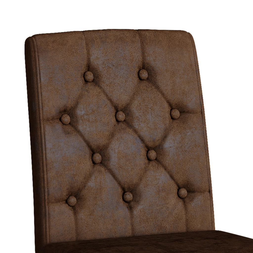 SEDIA DA PRANZO Set da 4 pezzi 89 cm Marrone e Nero in Tessuto e Metallo