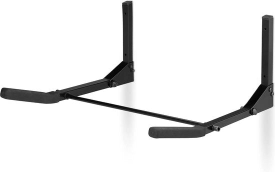 Sistema di appoggio bicicletta - Braccio di appoggio pieghevole - Capacità di carico 30 kg - Dimensioni HxBxD: 195x44x47 cm - Montaggio alla parete - Nero