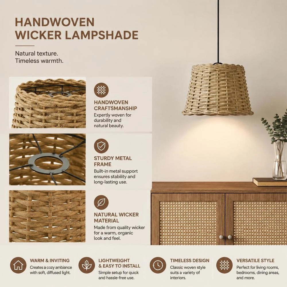 Brown Lampshade 30x20 Cm Wicker