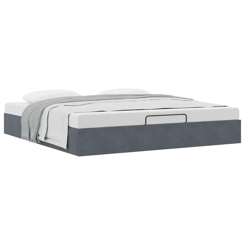 Struttura Letto Pouf senza Materasso 200x200 cm in Velluto