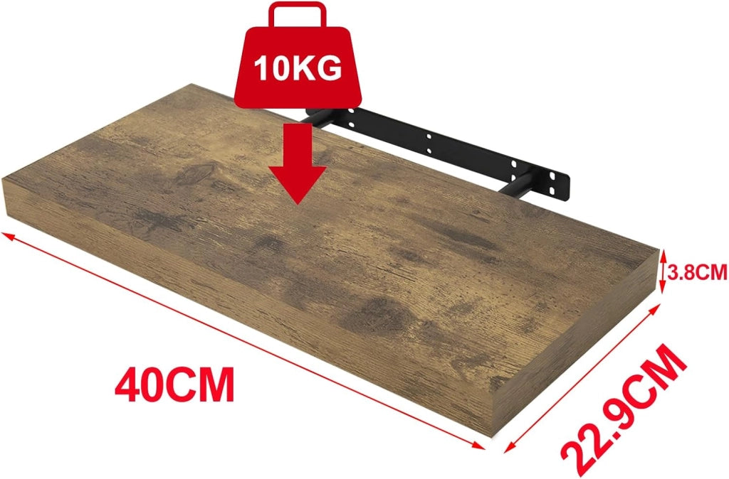 Mensola da Parete, Mensola da Muro, Legno MDF, Set di 3, per Cucina, Bagno, Soggiorno, ECC