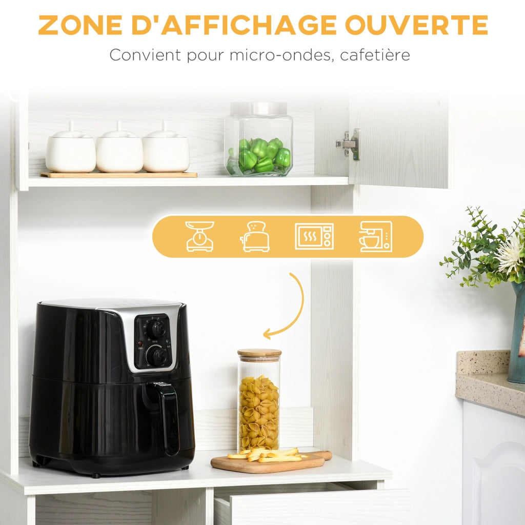 Armadio da cucina con ante e cassetto ¨C zephmum ¨C bianco 71x41x178 cm