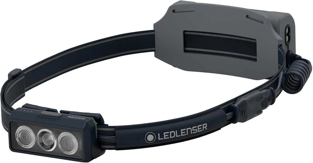 Ledlenser NEO9R - Lampada frontale ricaricabile a LED con fascia pettorale, ultra-luminosa da 1 200 lm, 120 ore di autonomia, fascia riflettente - Per trail running, escursionismo, ciclismo - Nero