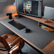 Bureauonderlegger per computer, grande support per scrivania, support per tastiera e mouse (grigio scuro, 90 x 40 cm)