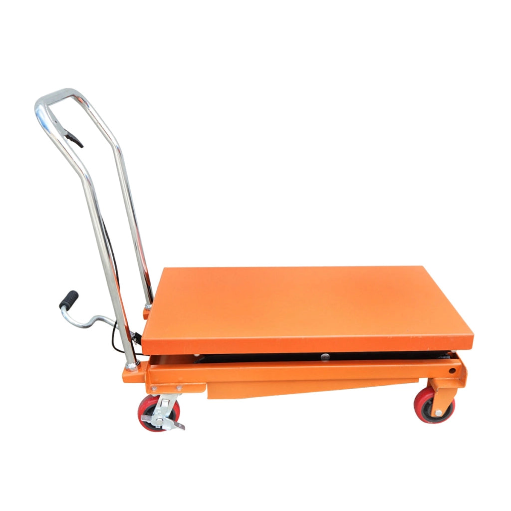 Tavolo di lavoro idraulico mobile, portata 500 kg, altezza 900 mm (a forbice).