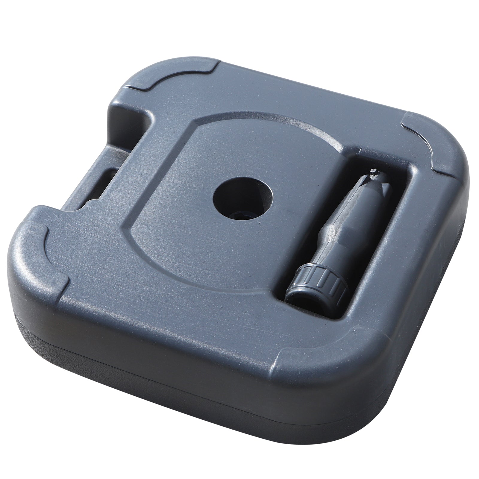 Base per Ombrellone da Giardino Ø38 Riempibile 20-30 Kg HDPE Nero 46x45x26 cm