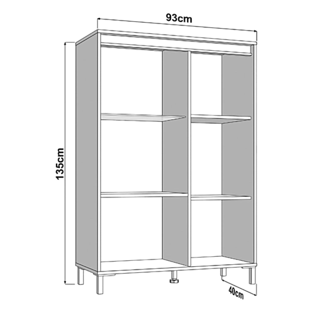 Madia Vignate, Credenza 4 Ripiani, 93x40x135h cm Bianco Crema