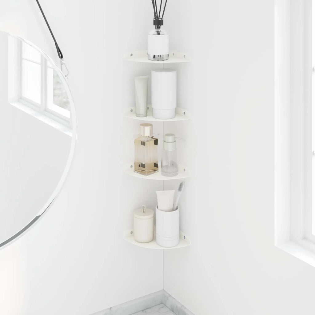 Mensola sospesa con lo scaffale 4 pcs Bianco 15 x 15 x 2 cm