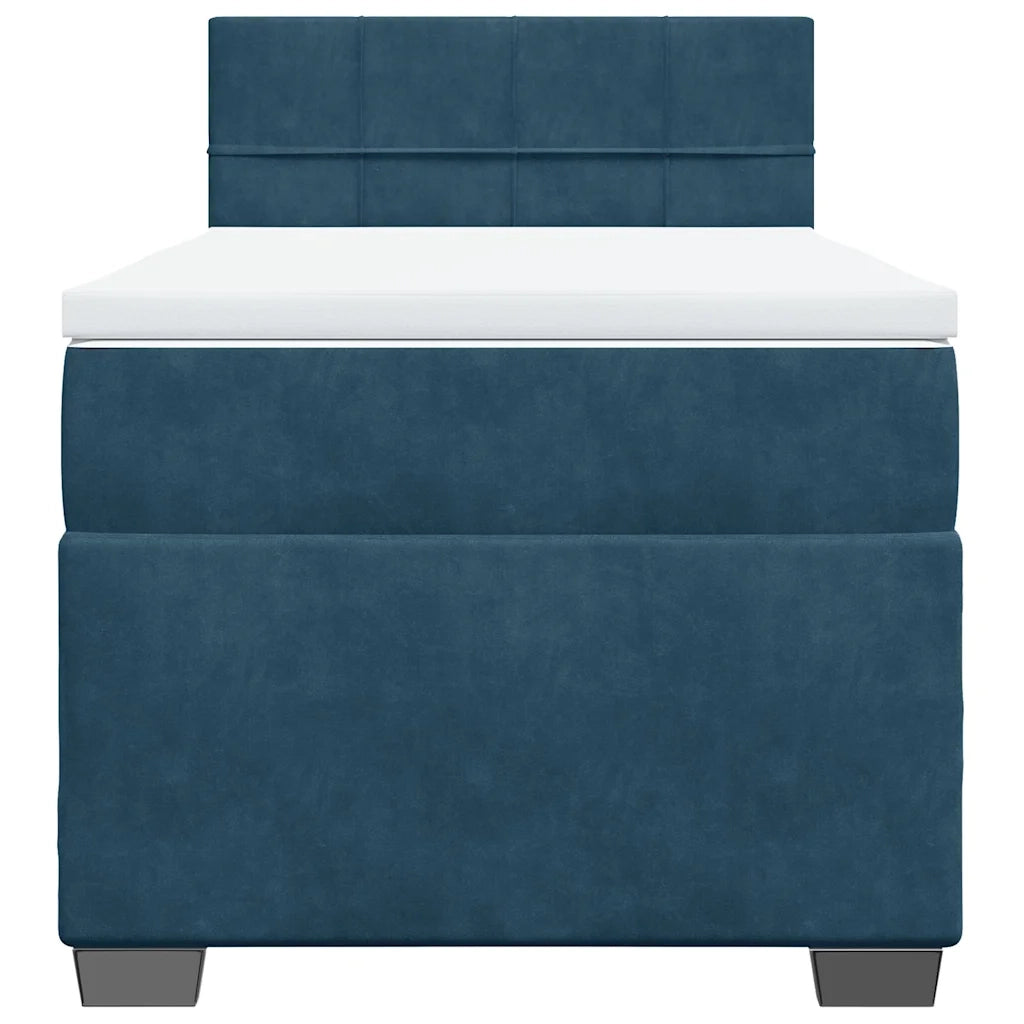 Giroletto a Molle con Materasso Blu 90x190 cm in Velluto 3288502