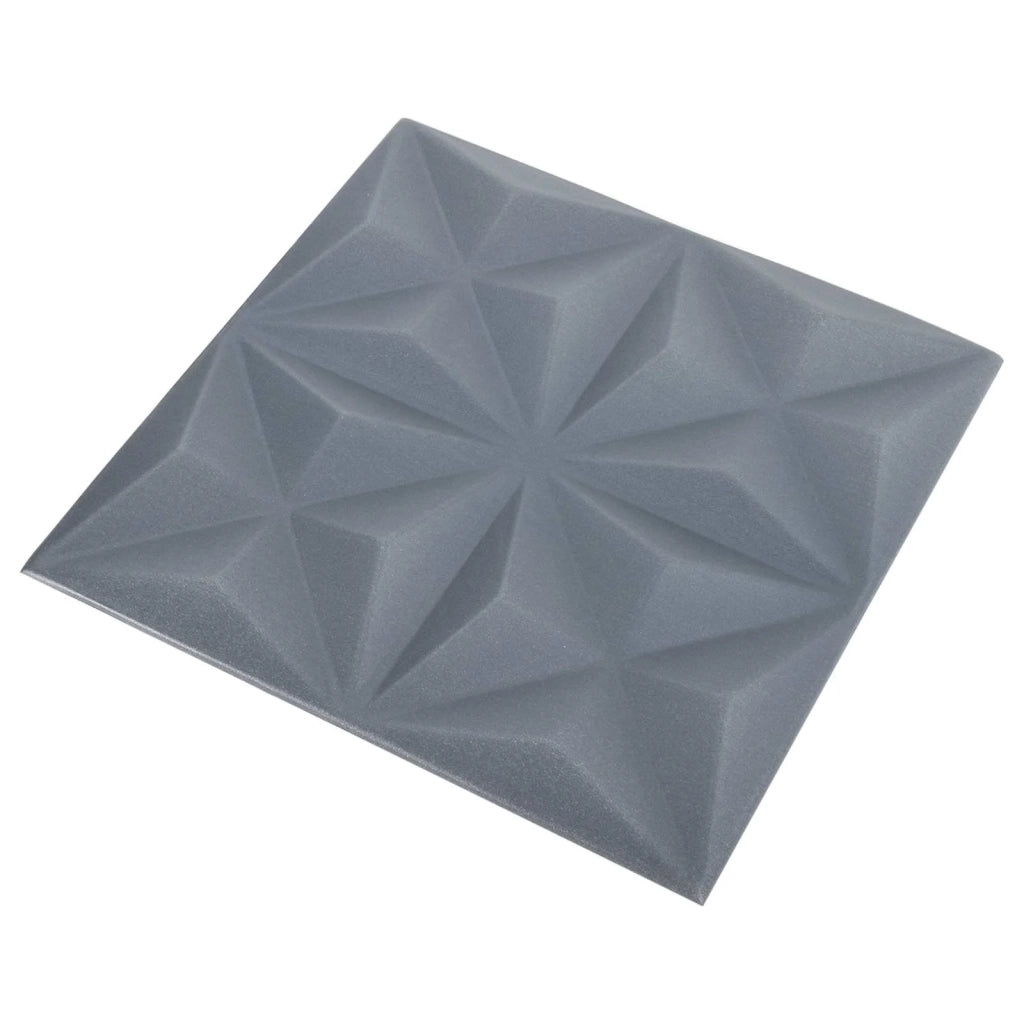 Pannelli da parete 24 pcs Origami Grigio 50 x 50 cm Schiuma XPS