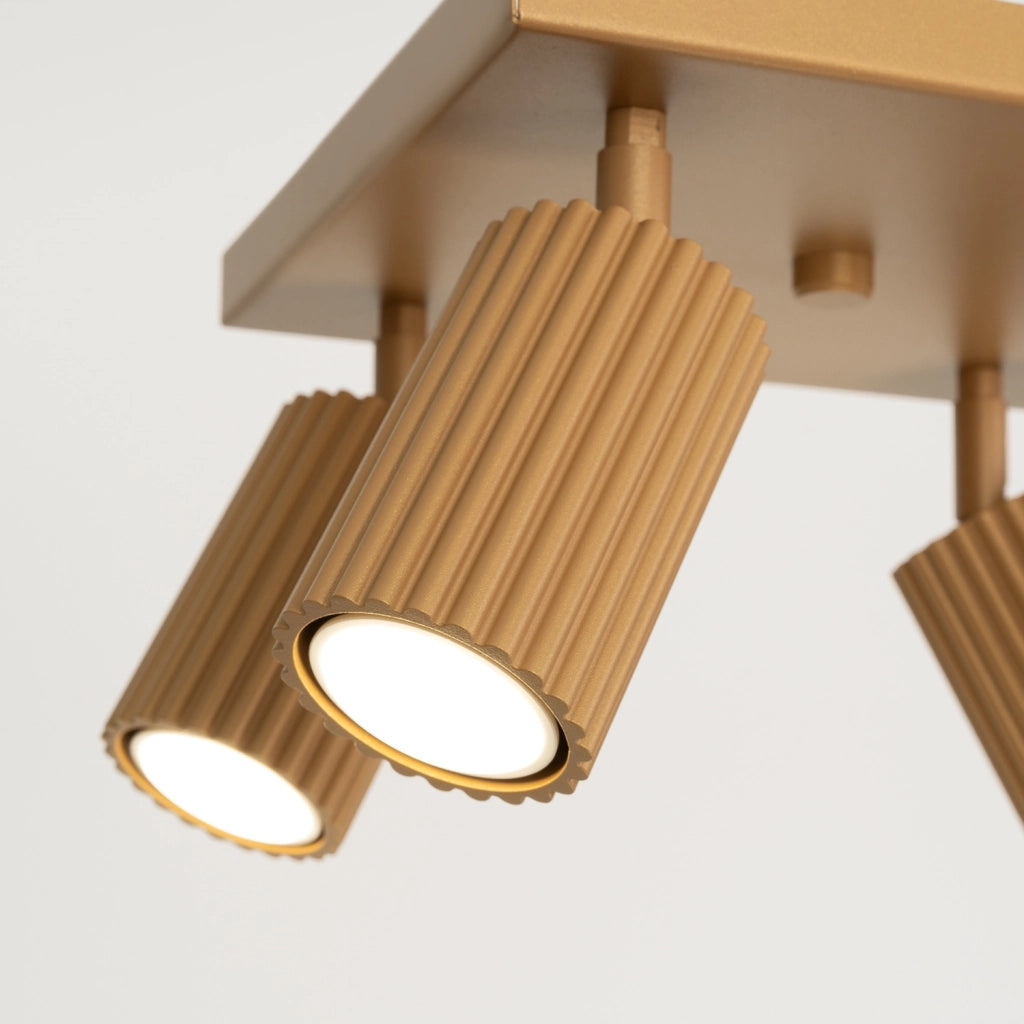 Plafoniera moderna oro quadrata 25 cm 4xGU10 GRAVIO