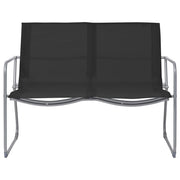 Set Divano da Giardino 4 pz-Sofa da Giardino-Divanetto da esterno in Tessuto e Acciaio Nero