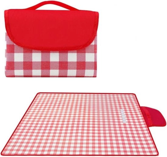 Tenda da picnic - 200x200cm - Grande coperta da spiaggia - Imbottito e impermeabile - Sacchetto da trasporto con maniglia - Adatto per campeggio, parco, giardino, escursioni - Coperta da spiaggia impermeabile - Cuscino da campeggio - Coperta da spiaggia