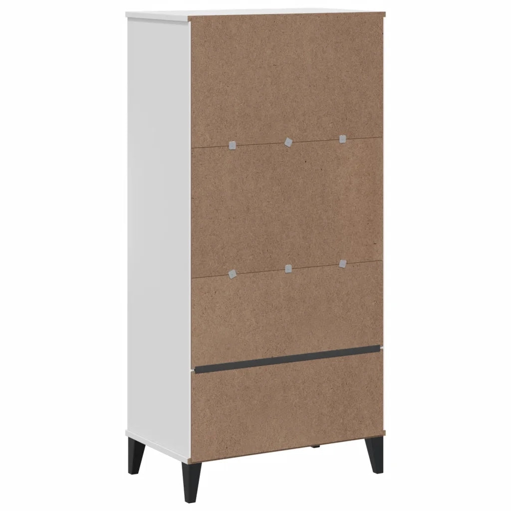 Libreria-Scaffale per Libri-Mobile di Stoccaggio VIKEN Bianca 60x35x123 cm in Legno Multistrato