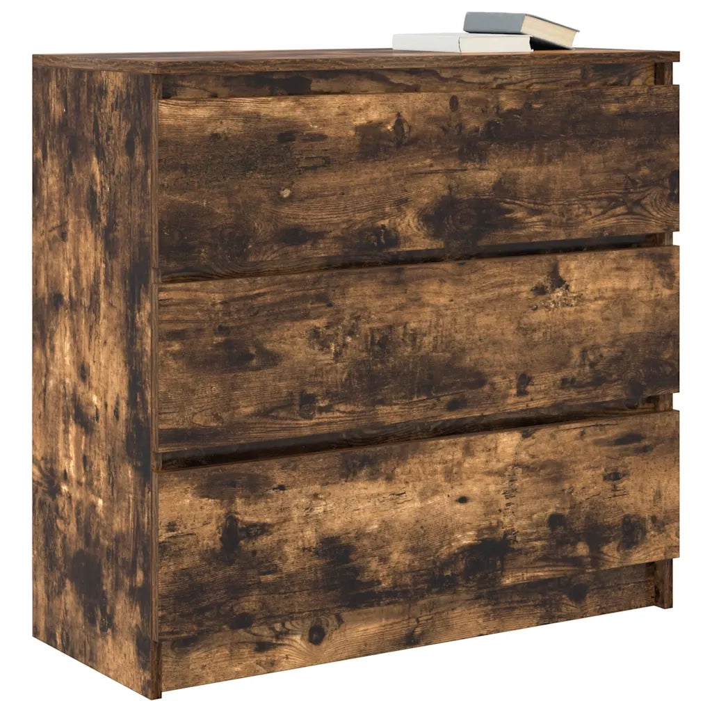 Credenza Rovere Fumo 80x35x76 cm in Legno Multistrato 861737