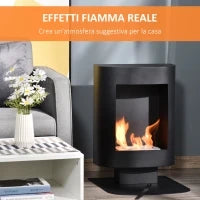 Camino a Bioetanolo con Serbatoio da 1.5L, Copertura fino 20㎡, 46.5x53x65cm, Nero