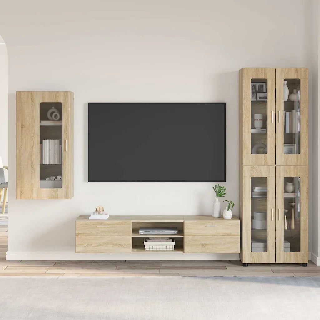 Set mobile TV con porta FLORIN Rovere Sonoma Legno multistrato