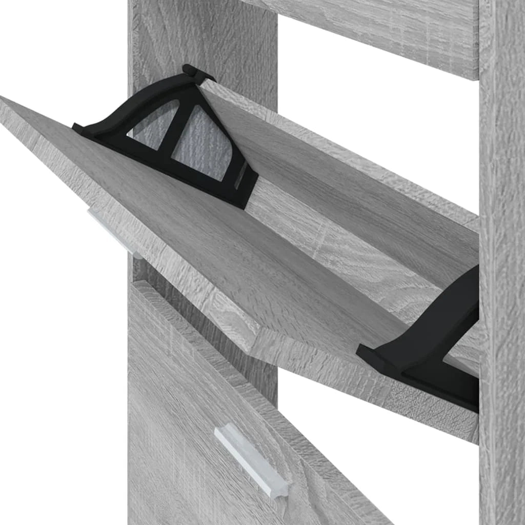 Scarpiera mobile contenitore per scarpe mobile per ingresso/corridoio/soggiorno legno Sonoma 59 x 17 x 150 cm grigio legno ingegnerizzato 02_0022071