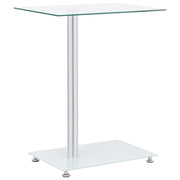Tavolino Laterale a U Trasparente 45x30x58cm in Vetro Temperato cod mxl 29832