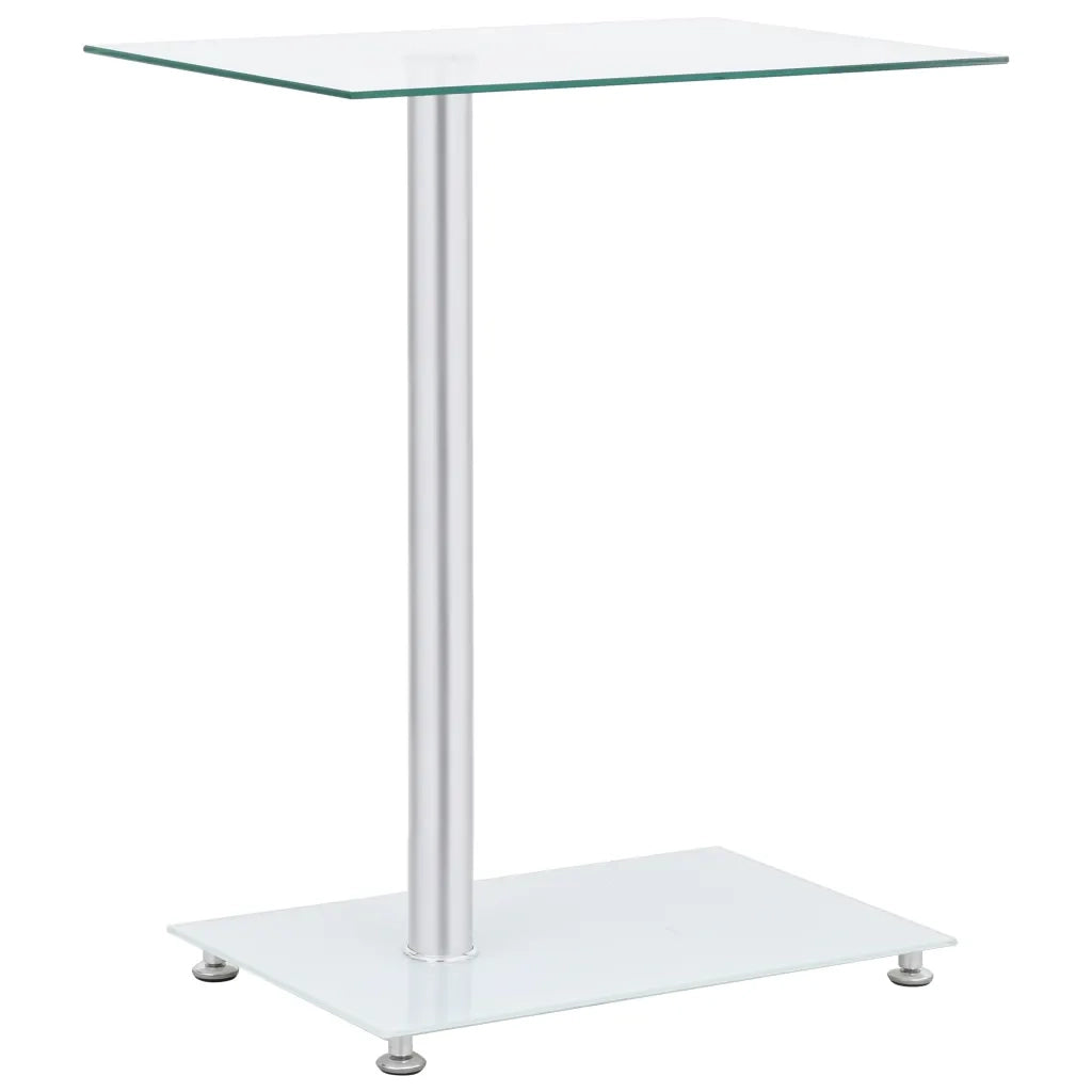 Tavolino Laterale a U Trasparente 45x30x58cm in Vetro Temperato cod mxl 29832