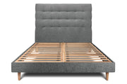 Letto 150x200 cm con testata imbottita - Tessuto Tela opaca