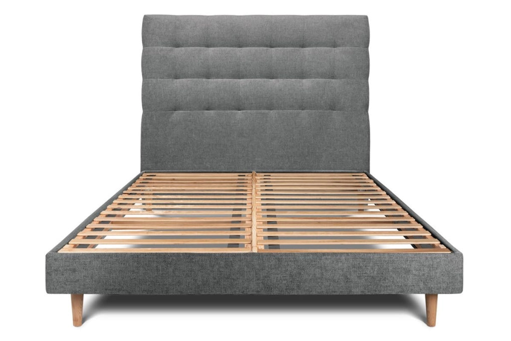 Letto 150x200 cm con testata imbottita - Tessuto Tela opaca