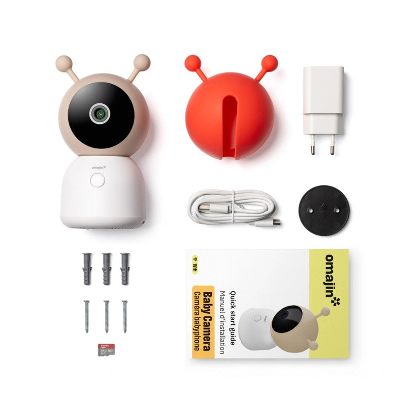 OMAJIN by Netatmo Videocamera Baby Monitor 2K HD. visione notturna. avviso pianto. audio bidirezionale. ninna nanna. luce notturna. sensori umidit?† e temperatura. controllo app. OBC-01