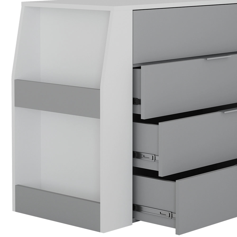 Vicco Tavolo per l'artigianato Grigio 95.5 x 80 cm pieghevole, 4 cassetti