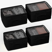 Set di organizzatori per armadio da 4, 4×20L organizzatore pieghevole, armadio, scatole di stoccaggio, utilizzo modulare per tavolo di vestiario (nero 20L/4 pezzi)