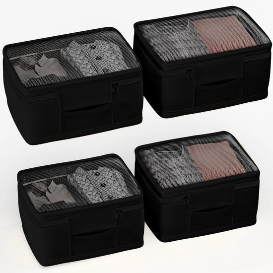 Set di organizzatori per armadio da 4, 4×20L organizzatore pieghevole, armadio, scatole di stoccaggio, utilizzo modulare per tavolo di vestiario (nero 20L/4 pezzi)