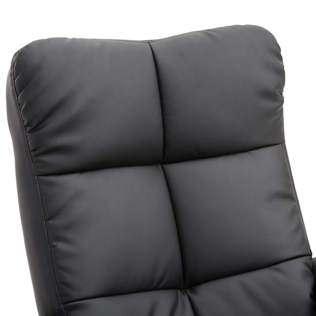 Poltrona relax reclinabile con poggiapiedi e rivestimento similpelle ¨C zephmum ¨C colore nero